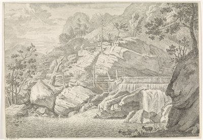 Ansicht des großen Wasserfalls von Chartreuse von Johannes Glauber