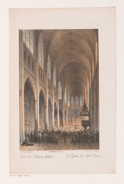 Innenraum der Onze Lieve Vrouwe Kerk in Amsterdam von Johannes Hilverdink