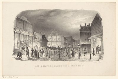 Jahrmarkt auf dem Botermarkt in Amsterdam von Johannes Hilverdink