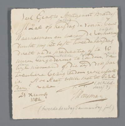 Notiz über die Wahrnehmung eines Predigtdienstes von Johannes Hooyman