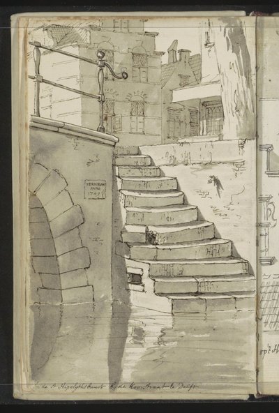 Treppe zum Graben bei der Koorstraat in Delft von Johannes Huibert Prins
