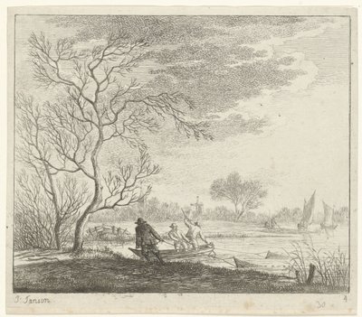 Landschaft mit Fischern von Johannes Janson