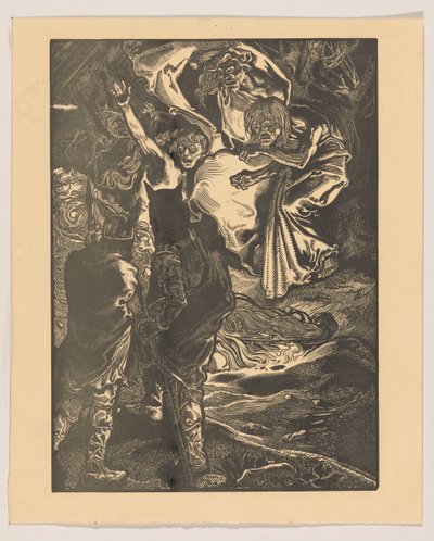 Macbeth und Banquo treffen die drei Hexen von Johannes Josephus Aarts
