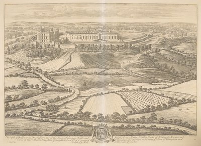 Das Schloss von Bolsover in Derbyshire: einer der Sitze des edelsten und mächtigsten Prinzen John Holles, Herzog von Newcastle, Marquis und Graf von Clare, Baron Haughton, Lord Lt. des Countys Nottingham und der Stadt und des Countys der Stadt Nottingham von Johannes Kip