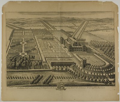 Wollaton Hall in der Grafschaft Nottingham, Tafel 68 aus Britannia Illustrata von Johannes Kip