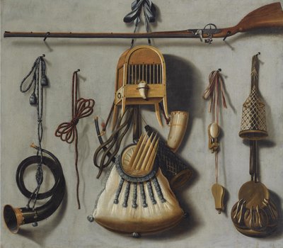 Stillleben mit Jagdausrüstung von Johannes Leemans
