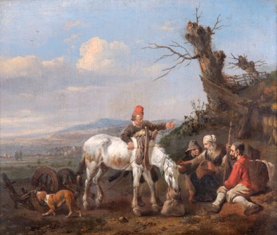 Landschaft mit reisenden Rastenden von Johannes Lingelbach