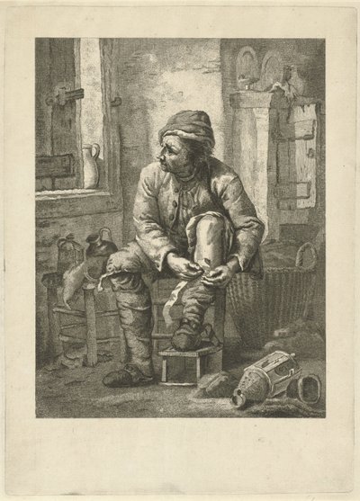Mann verbindet sein Bein von Johannes Schoenmakers