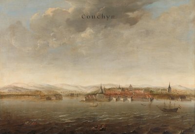 Ansicht von Cochin an der Malabarküste in Indien von Johannes Vinckboons (attributed to)