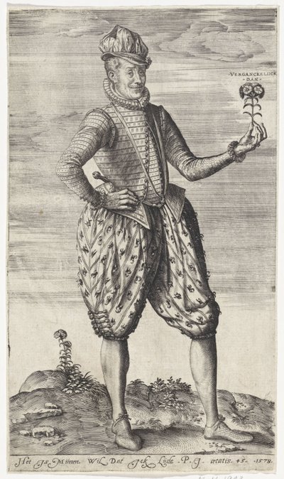 Unbekannter Mann mit Nelke von Johannes Wierix
