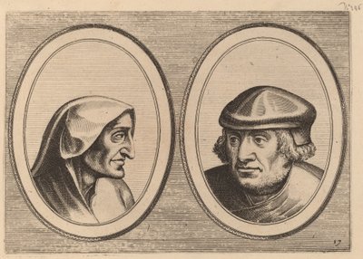 "Aerdighe Kniertje" und "Onbekommerde Klaes" von Johannes and Lucas van Doetechum after Pieter Bruegel the Elder