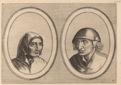 Rijckje Schimmel-penninghs und Lubbert Leever-worst von Johannes and Lucas van Doetechum after Pieter Bruegel the Elder