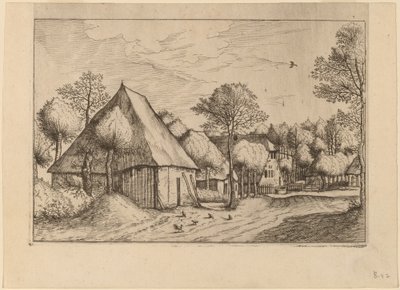 Ein Bauernhof mit Ziehbrunnen von Johannes van Doetechum, the Elder and Lucas
