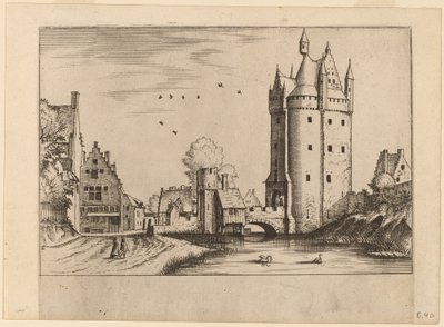 Stadttor mit Landhäusern von Johannes van Doetechum, the Elder and Lucas