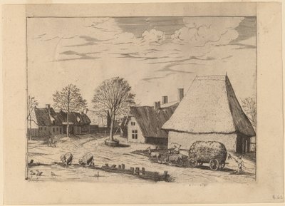 Dorfstraße mit Heuwagen von Johannes van Doetechum, the Elder and Lucas