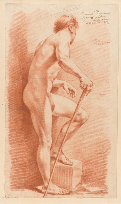 Stehender männlicher Akt, von der Seite gesehen (1. Preis 1773) von Johannes van Dregt