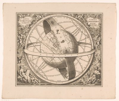 Himmelskarte der Erde nach dem System des Ptolemäus von Johannes van Loon