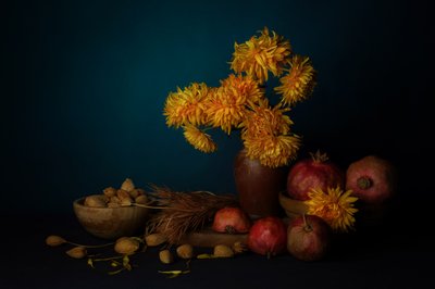 Herbstblumen Stillleben von John-Mei Zhong