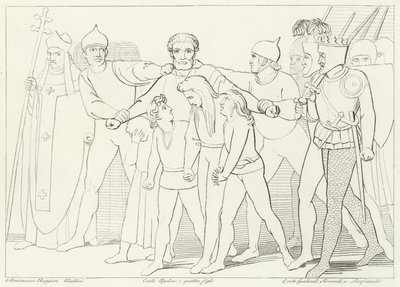 Graf Ugolino ergriffen, Inferno, Gesang 33 (Gravur) von John (after) Flaxman