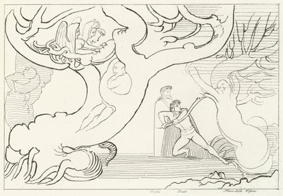 Wald der Harpyien, Inferno, Gesang 13 (Gravur) von John (after) Flaxman