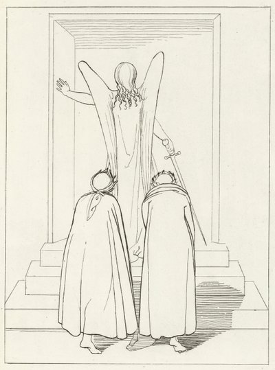 Tor des Fegefeuers, Fegefeuer, Gesang 9 (Gravur) von John (after) Flaxman