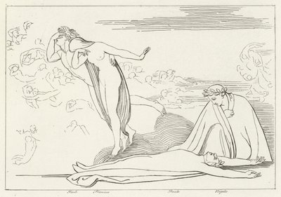 Die bestraften Liebenden, Inferno, Gesang 5 von John (after) Flaxman