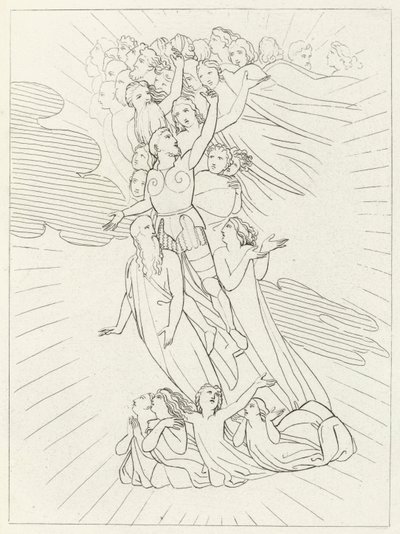 Der Planet Jupiter, Paradies, Gesang 18 (Gravur) von John (after) Flaxman