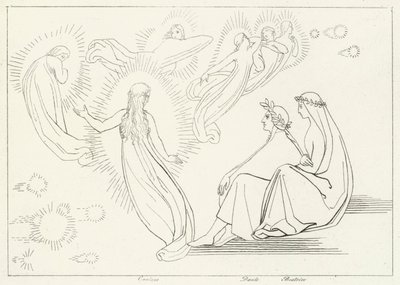 Die Rückkehr von Cunissa, Paradies, Gesang 9 (Gravur) von John (after) Flaxman