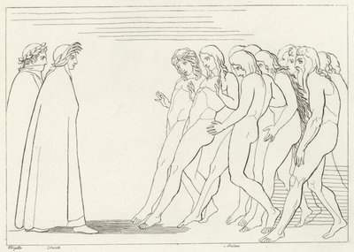 Das Vestibül des Fegefeuers, Fegefeuer, Gesang 3 (Gravur) von John (after) Flaxman