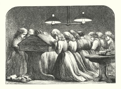 Abendgebet in einer Mädchenschule von John (after) Gilbert