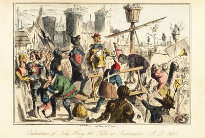 König Heinrich V. von England besteigt die Trinity in Southampton von John (after) Leech