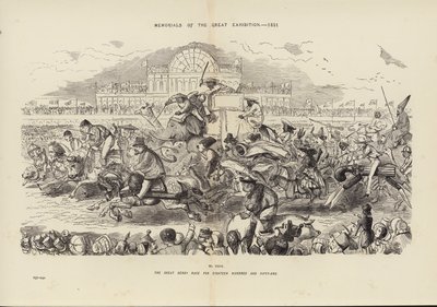 Denkmäler der Großen Ausstellung 1851, Das Große Derby-Rennen für Achtzehnhunderteinundfünfzig (Stich) von John (after) Leech