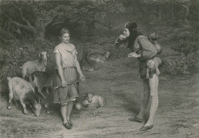 Touchstone und Audrey, Wie es euch gefällt (Gravur) von John (after) Pettie