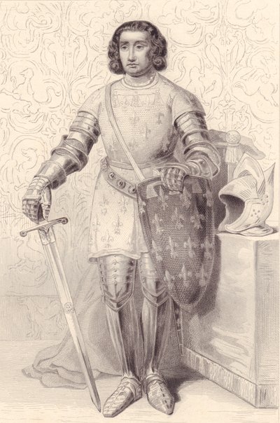 Porträt von Philipp von Artois, Graf von Eu (1358-1397), Gravur, 20x13 cm, aus Galerie Historique de Versailles, Histoire de France, Charles Gavard Verleger, Paris, um 1840 von Walter Charles Mills