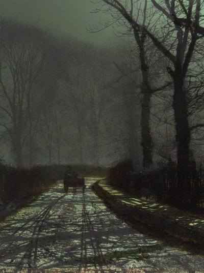 Gassenszene bei Nacht von John Atkinson Grimshaw