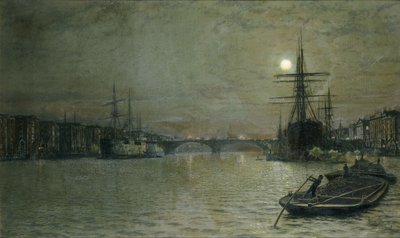 Der Pool und die London Bridge bei Nacht, 1884 von John Atkinson Grimshaw