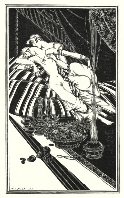 Illustration für Don Juan von Lord Byron: Haidee und Juan waren nicht verheiratet, die Schuld lag bei ihnen, nicht bei mir von John Austen
