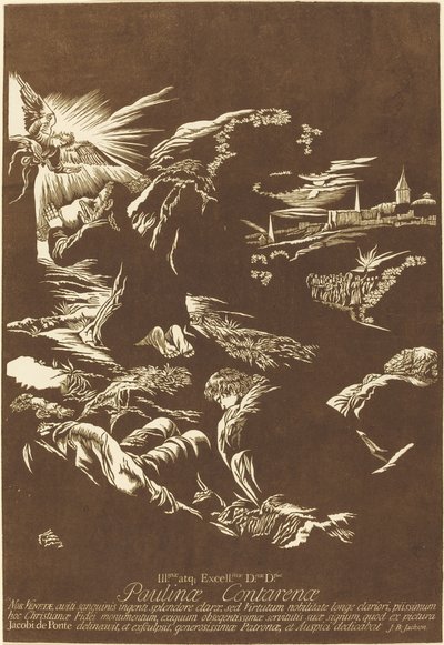 Christus am Ölberg von John Baptist Jackson after Jacopo Bassano