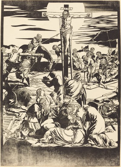 Die Kreuzigung [Mittelplatte] von John Baptist Jackson after Jacopo Tintoretto