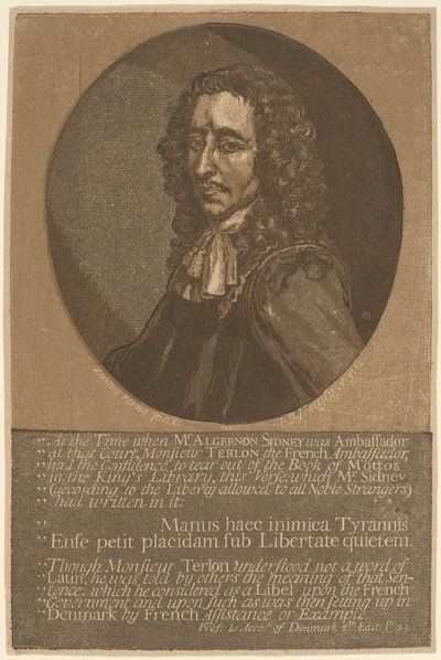 Algernon Sidney von John Baptist Jackson, after Justus van Verus