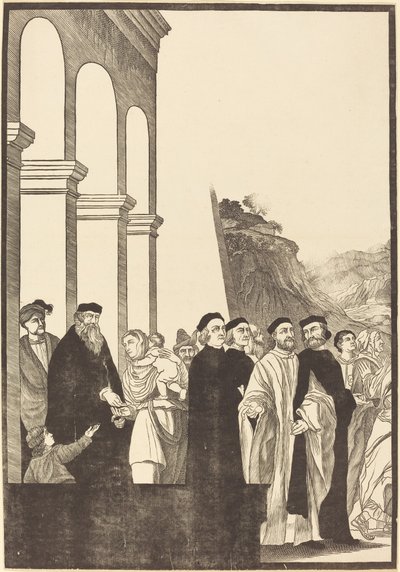 Darstellung der Jungfrau im Tempel [linke Tafel] von John Baptist Jackson after Titian