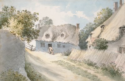Häuser in einer Dorfstraße, 18. Jahrhundert von John Baptist Malchair