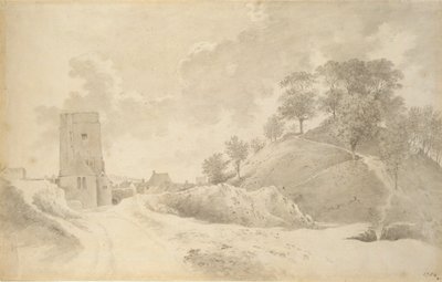 Oxford Castle und der Burghügel, 27. Mai 1784 von John Baptist Malchair