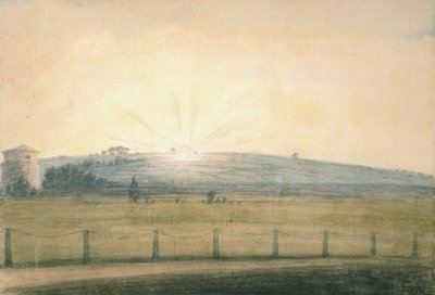 Sonnenuntergang vom Observatorium in Oxford gesehen, 20. Dezember 1784 von John Baptist Malchair