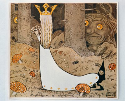 Die Prinzessin und der Troll. Aus Bland Tomtar och Troll von John Bauer