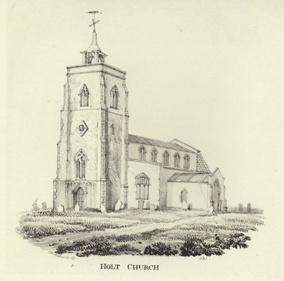 Die Kirche St. Andrew im Dorf Holt von John Berney Ladbrooke
