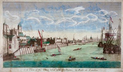 Ansicht des Tower of London mit Booten auf der Themse von John Boydell