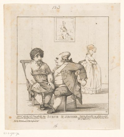 Karikatur auf Charles Fox und Frederick North, 1783 von John Boyne