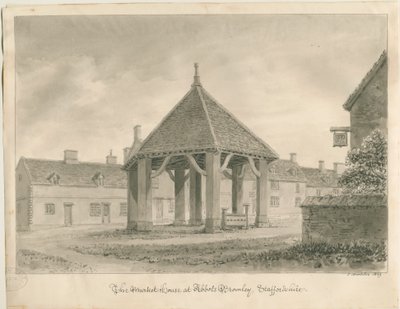 Abbots Bromley - Markthaus und Pranger von John Buckler