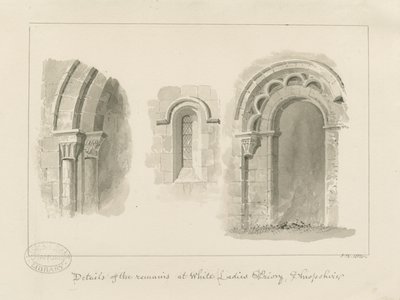 Brewood - Whiteladies Priory (Ruine) (Sepia-Zeichnung) von John Buckler